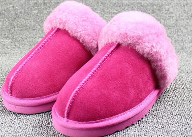 China Customized Winter Sheep Wool Slippers For High Class Apartments / Hotels supplier