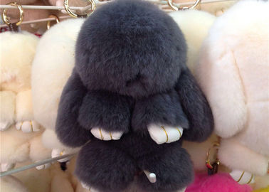China Luxury Colorful Fluffy Rabbit Keyring Portable For Handbag Charm Pendant supplier