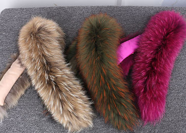 China Raccoon fur collar Luxury Real Long Raccoon Fur Detachable Collar for Jacket supplier