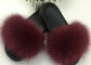Long Hair Fluffy Fox House Slippers Rubber Sole Soft Comfortable For Women supplier